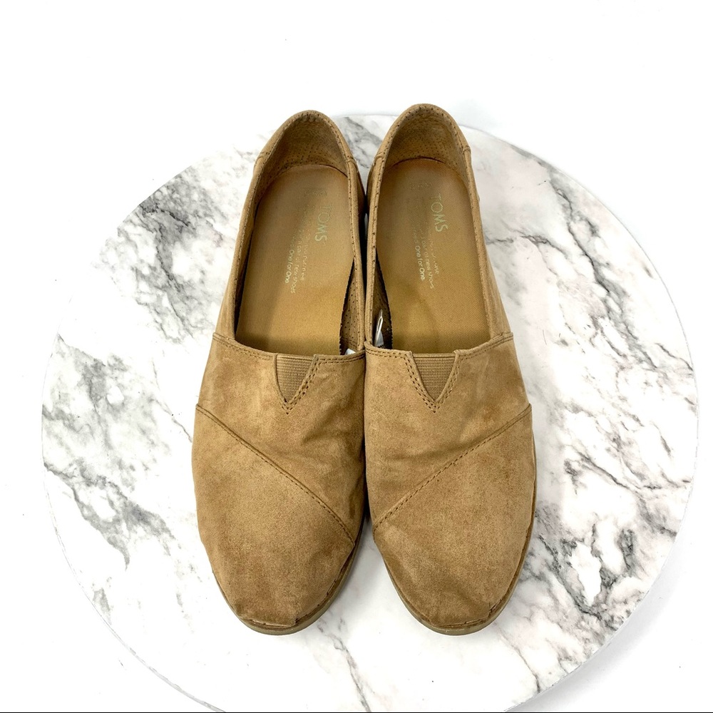 Toms Alpargata Brown Microsuede Slip On Flats 9.5 Casual Boho Classic Normcore - Picture 6 of 14